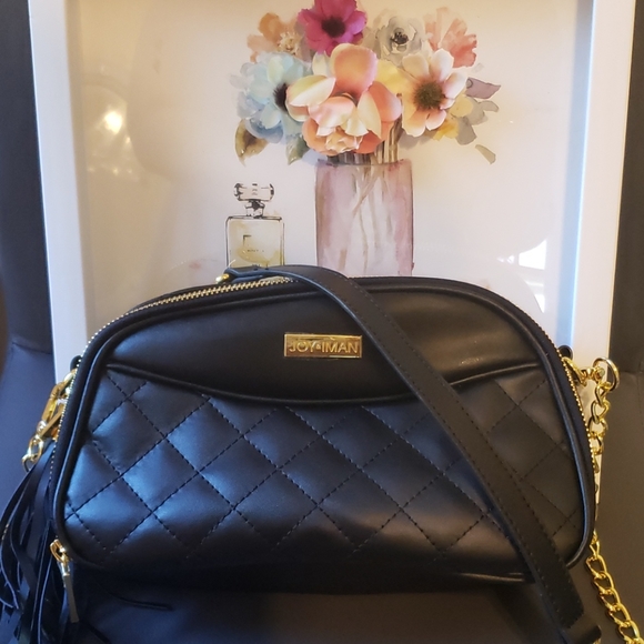 Joy & Iman Handbags - Joy & Iman Quilted Black Crossbody bag